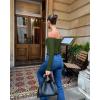 imageOQQ Bodysuits Womens OffShoulder Long Sleeve Seamless Shapewear TopsArmygreen