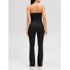 imageOQQ Womens Jumpsuits Tube Strapless With Removeable Bra One Piece Outfits Ruched ClassicFit JumpsuitsBlack