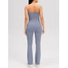 imageOQQ Womens Jumpsuits Tube Strapless With Removeable Bra One Piece Outfits Ruched ClassicFit JumpsuitsBlues
