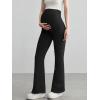 imageOQQ Womens Maternity Pants Casual Bell Bottoms Flare Leg Cozy Pant Pregnancy Lounge TrousersBlack