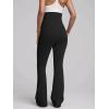 imageOQQ Womens Maternity Pants Casual Bell Bottoms Flare Leg Cozy Pant Pregnancy Lounge TrousersBlack