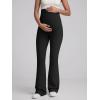 imageOQQ Womens Maternity Pants Casual Bell Bottoms Flare Leg Cozy Pant Pregnancy Lounge TrousersBlack