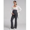 imageOQQ Womens Maternity Pants Casual Bell Bottoms Flare Leg Cozy Pant Pregnancy Lounge TrousersDarkgrey
