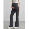 imageOQQ Womens Maternity Pants Casual Bell Bottoms Flare Leg Cozy Pant Pregnancy Lounge TrousersDarkgrey