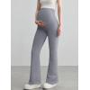 imageOQQ Womens Maternity Pants Casual Bell Bottoms Flare Leg Cozy Pant Pregnancy Lounge TrousersGrey