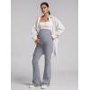 imageOQQ Womens Maternity Pants Casual Bell Bottoms Flare Leg Cozy Pant Pregnancy Lounge TrousersGrey