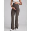 imageOQQ Womens Maternity Pants Casual Bell Bottoms Flare Leg Cozy Pant Pregnancy Lounge TrousersTea Leaf