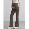 imageOQQ Womens Maternity Pants Casual Bell Bottoms Flare Leg Cozy Pant Pregnancy Lounge TrousersTea Leaf