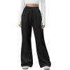 imageOQQ Womens Sweatpants 2025 Baggy Wide Straight Leg Pants with PocketsBlack