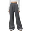 imageOQQ Womens Sweatpants 2025 Baggy Wide Straight Leg Pants with PocketsDarkgrey