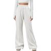 imageOQQ Womens Sweatpants 2025 Baggy Wide Straight Leg Pants with PocketsLight Heather Grey