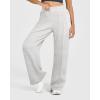 imageOQQ Womens Sweatpants 2025 Baggy Wide Straight Leg Pants with PocketsLight Heather Grey