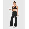 imageOQQ Yoga Pants Women High Waist Crossover Stretch Casual Soft Straight Leg Bottoms with PocketsBlack
