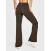 imageOQQ Yoga Pants Women High Waist Crossover Stretch Casual Soft Straight Leg Bottoms with PocketsDarkbrown