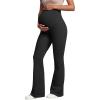 imageOQQ Womens Maternity Pants Casual Bell Bottoms Flare Leg Cozy Pant Pregnancy Lounge TrousersBlack
