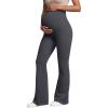imageOQQ Womens Maternity Pants Casual Bell Bottoms Flare Leg Cozy Pant Pregnancy Lounge TrousersDarkgrey