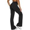 imageOQQ Yoga Pants Women High Waist Crossover Stretch Casual Soft Straight Leg Bottoms with PocketsBlack