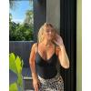 imageOQQ Womens Shapewear Bodysuit Tummy Control Body Shaper Seamless Body Suit