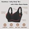 imageOQQ Womens Seamless Everyday Bra No Underwire Comfort Push Up Bras V Neck Soft Wireless Bralette Full Coverage Sport BraBlack