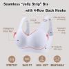 imageOQQ Womens Seamless Everyday Bra No Underwire Comfort Push Up Bras V Neck Soft Wireless Bralette Full Coverage Sport BraGrey