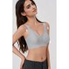 imageOQQ Womens Seamless Everyday Bra No Underwire Comfort Push Up Bras V Neck Soft Wireless Bralette Full Coverage Sport BraGrey