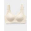 imageOQQ Womens Seamless Everyday Bra No Underwire Comfort Push Up Bras V Neck Soft Wireless Bralette Full Coverage Sport BraMilk White