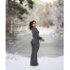 imageOQQ Women Yoga Jumpsuits Ribbed Exercise Long Sleeve Tops Bell Bottoms Flare JumpsuitsDarkgrey