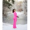 imageOQQ Women Yoga Jumpsuits Ribbed Exercise Long Sleeve Tops Bell Bottoms Flare JumpsuitsRose