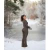 imageOQQ Women Yoga Jumpsuits Ribbed Exercise Long Sleeve Tops Bell Bottoms Flare JumpsuitsTea Leaf