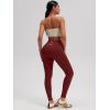 imageOQQ Women Yoga Leggings High Waisted Tummy Control Butt Lifting Gym Workout No Front Seam LeggingsAngola Red