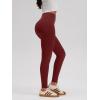 imageOQQ Women Yoga Leggings High Waisted Tummy Control Butt Lifting Gym Workout No Front Seam LeggingsAngola Red