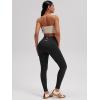 imageOQQ Women Yoga Leggings High Waisted Tummy Control Butt Lifting Gym Workout No Front Seam LeggingsBlack