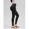 imageOQQ Women Yoga Leggings High Waisted Tummy Control Butt Lifting Gym Workout No Front Seam LeggingsBlack