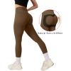 imageOQQ Women Yoga Leggings High Waisted Tummy Control Butt Lifting Gym Workout No Front Seam LeggingsCoffee