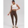 imageOQQ Women Yoga Leggings High Waisted Tummy Control Butt Lifting Gym Workout No Front Seam LeggingsCoffee