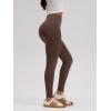 imageOQQ Women Yoga Leggings High Waisted Tummy Control Butt Lifting Gym Workout No Front Seam LeggingsCoffee