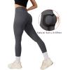 imageOQQ Women Yoga Leggings High Waisted Tummy Control Butt Lifting Gym Workout No Front Seam LeggingsDarkgrey