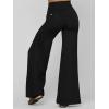 imageOQQ Yoga Pants Women High Waist Stretch Soft Casual Wide Legging Bottoms with PocketsBlack