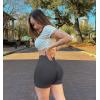 imageOQQ Women 2 Piece Workout Shorts Butt Lifting High Waist Yoga Athletic Gym Seamless ShortsBlack darkgrey