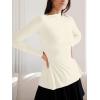 imageOQQ Long Sleeve Top Women Mock Neck Casual Tops Tunics ShirtsBeige