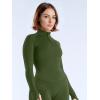imageOQQ Workout Shirts Women Long Sleeve Yoga Tops Impact Half Zippy Tunics Running ShirtsArmygreen