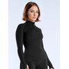 imageOQQ Workout Shirts Women Long Sleeve Yoga Tops Impact Half Zippy Tunics Running ShirtsBlack