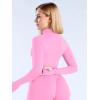 imageOQQ Workout Shirts Women Long Sleeve Yoga Tops Impact Half Zippy Tunics Running ShirtsPink