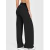 imageOQQ Yoga Pants Women High Waist Stretch Soft Casual Fold Over Straight Leg BottomsBlack