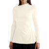 imageOQQ Long Sleeve Top Women Mock Neck Casual Tops Tunics ShirtsBeige