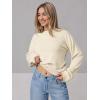 imageOQQ Womens Cable Knit Crewneck Sweaters Long Sleeve Cashmere Casual Pullover CardigansBeige