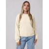 imageOQQ Womens Cable Knit Crewneck Sweaters Long Sleeve Cashmere Casual Pullover CardigansBeige