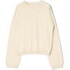 imageOQQ Womens Cable Knit Crewneck Sweaters Long Sleeve Cashmere Casual Pullover CardigansBeige