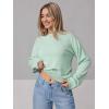 imageOQQ Womens Cable Knit Crewneck Sweaters Long Sleeve Cashmere Casual Pullover CardigansMint