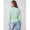 imageOQQ Womens Cable Knit Crewneck Sweaters Long Sleeve Cashmere Casual Pullover CardigansMint